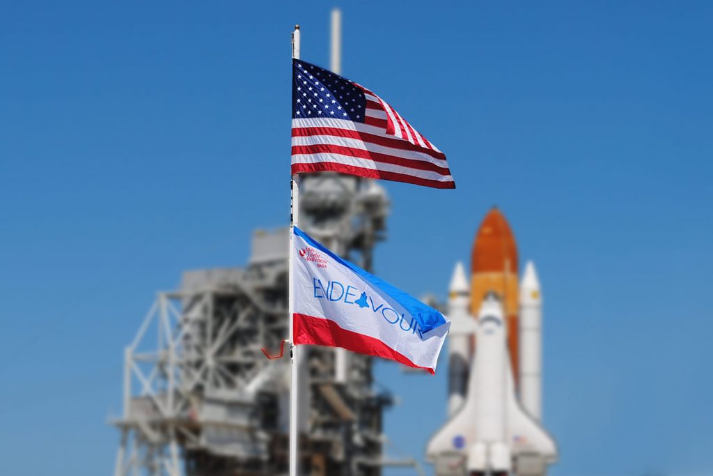 Photography - Space Shuttle Endeavour on the launch pad at Kennedy Space Center